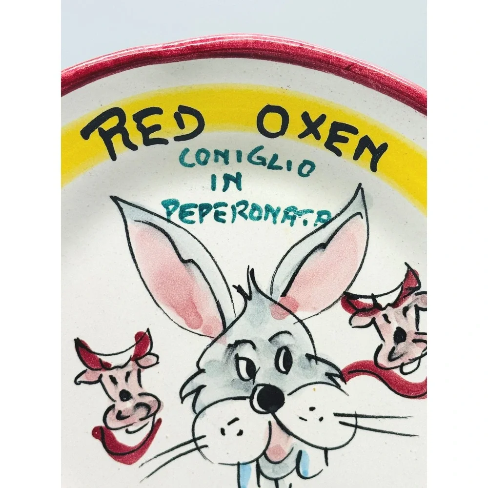Buon Ricordo Plate Solimene Vietri Ristorante Red Oxen Alessandria Coniglio 1989